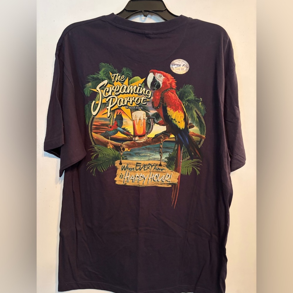 Newport‎ Screaming Parrot T-Shirt - Black and Red